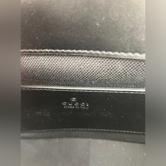 NEW! GUCCI MARMONT TOP HANDLE MATELASSE BLACK SHOULDER CROSSBODY BAG AUTHENTIC - Picture 13 of 14